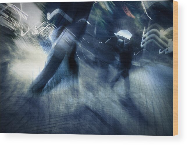 City Wood Print featuring the photograph Rush Hour Melodrama by Dorit Fuhg