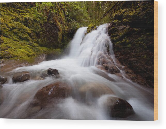 Waterfall Wood Print featuring the photograph Rushing Cascades by Andrew Kumler