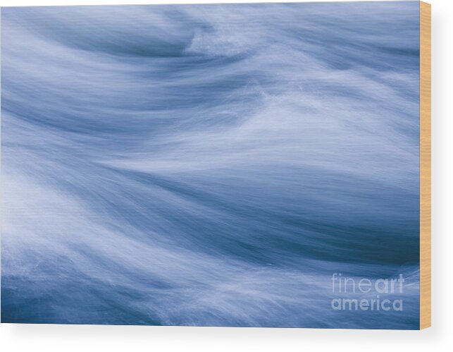 Abstract Wood Print featuring the photograph Rushing River by Bryan Mullennix