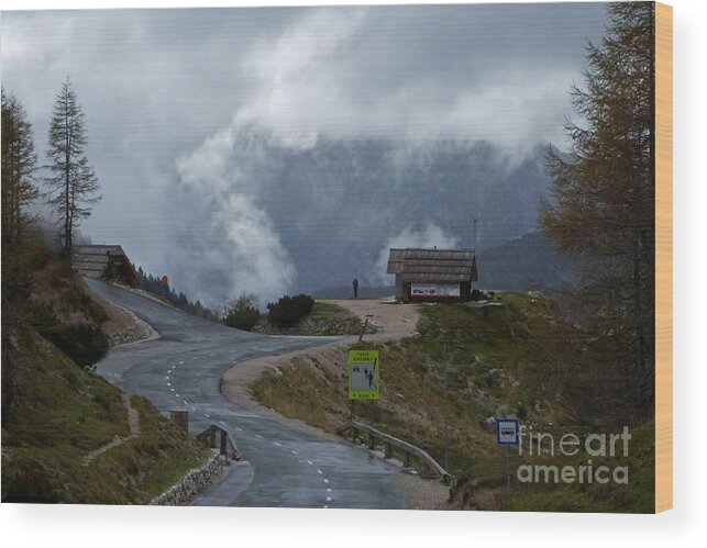 Russian Road Wood Print featuring the photograph Russian Road - Vrsic Pass - Slovenia #1 by Phil Banks