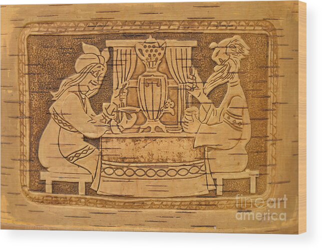 Russian Tea Time Wood Print featuring the photograph Russian Tea Time by Olga Hamilton