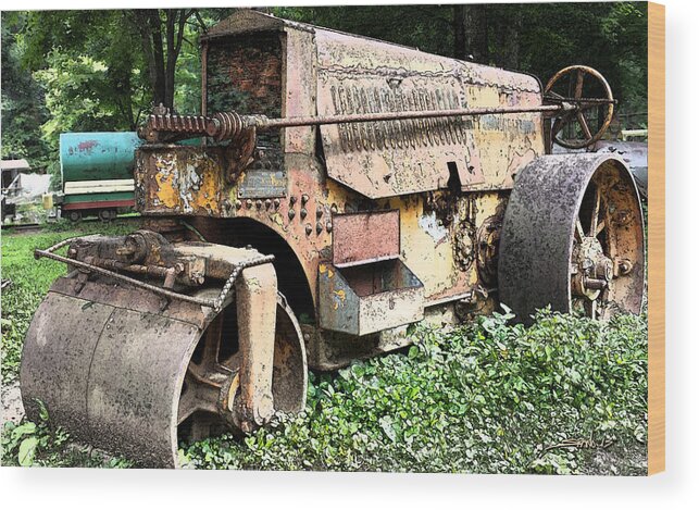 Rust Wood Print featuring the photograph Rusted Buffalo Springfield Roller by Michael Spano