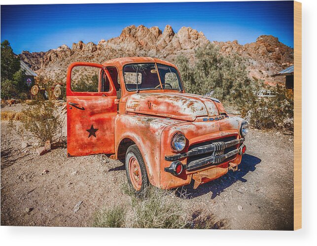 Rusted Wood Print featuring the photograph Rusted Classics - Job Rated by Mark Rogers