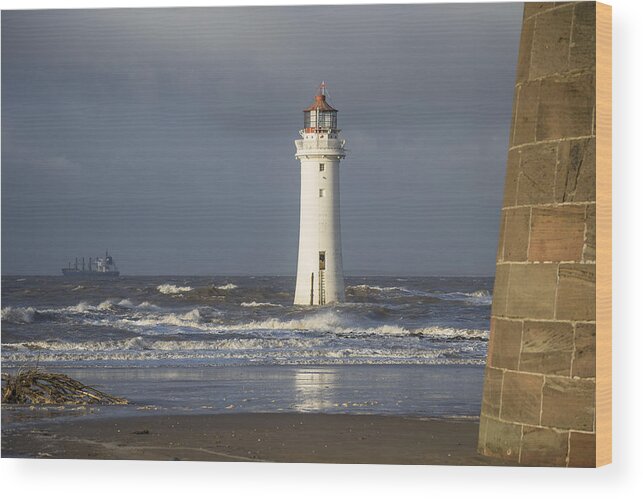 Sea Wood Print featuring the photograph Safely Past by Spikey Mouse Photography