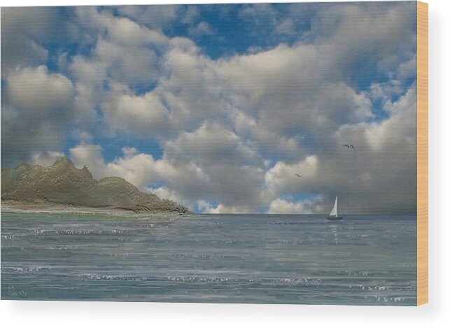 Sail Away Wood Print featuring the digital art Sail Away by Tony Rodriguez