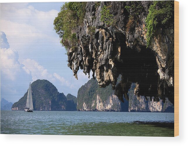 Southeast Asia Wood Print featuring the photograph Sailing Sailboat Phuket Province Phang by Laughingmango