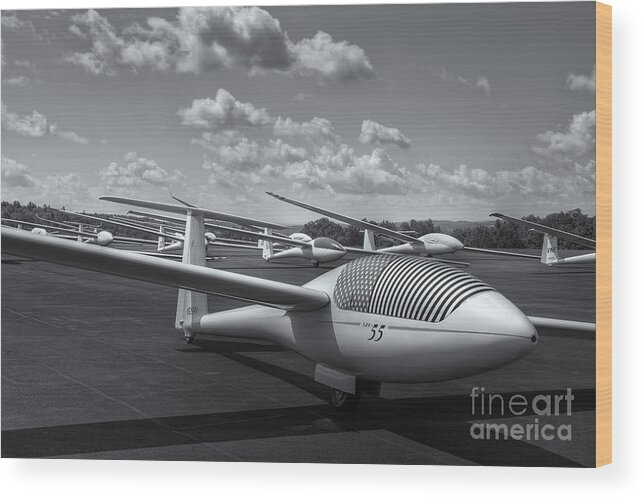 Clarence Holmes Wood Print featuring the photograph Sailplanes on the Grid II by Clarence Holmes