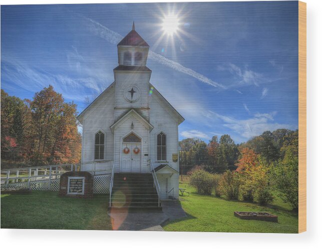 National Register Of Historic Places Wood Print featuring the photograph Sam Black Church by Jaki Miller