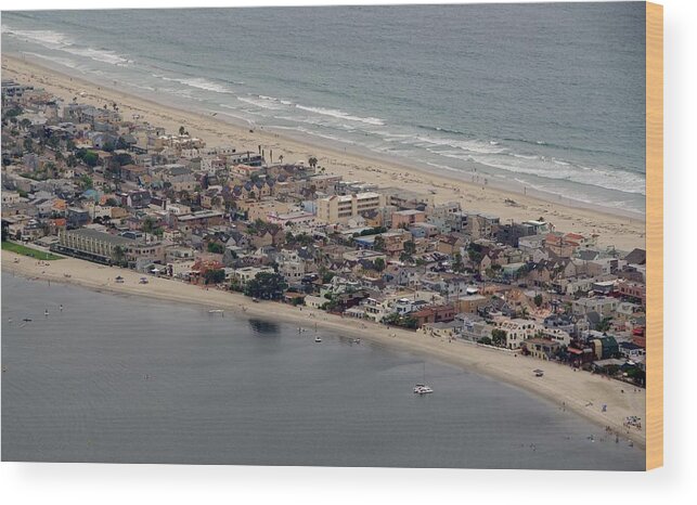 San Diego Wood Print featuring the photograph San Diego Coast Aeriol 3 by Phyllis Spoor