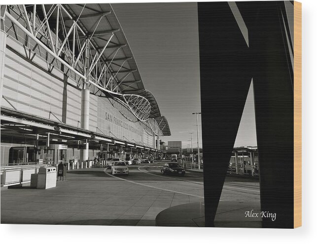  Photography Posters Wood Print featuring the photograph International Terminal, San Francisco Airport by Alex King