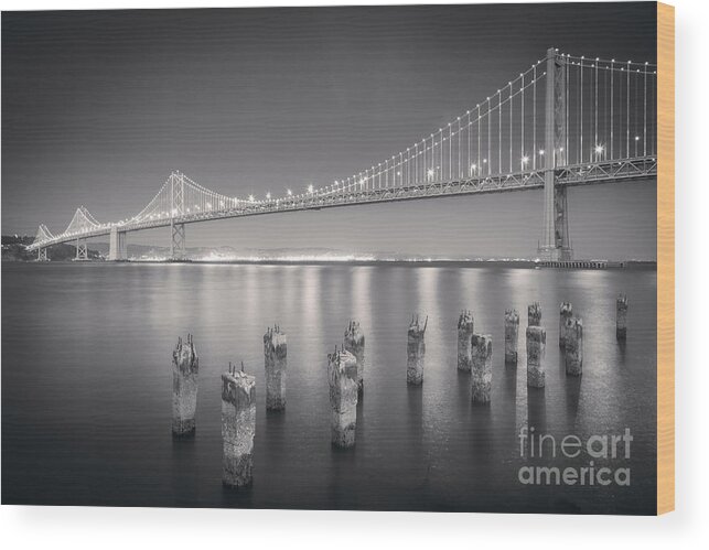 California Wood Print featuring the photograph San Francisco Bay Bridge by Colin and Linda McKie