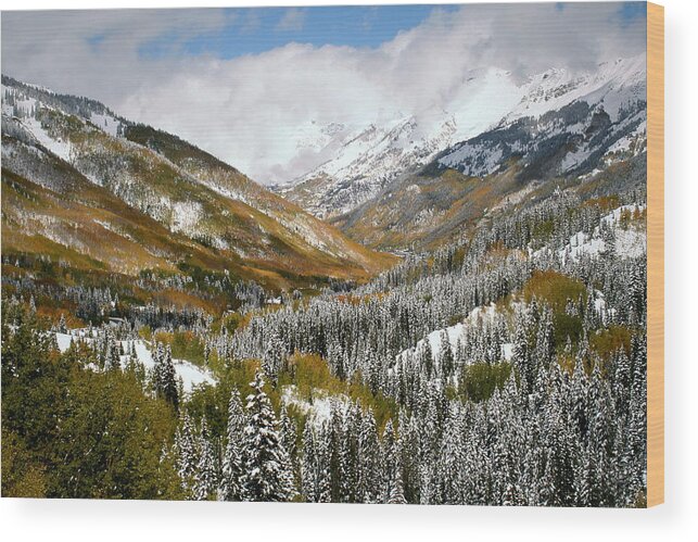 San Wood Print featuring the photograph San Juan Mountains after recent snowstorm by Jetson Nguyen