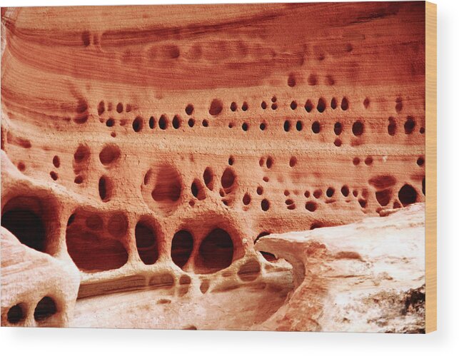 Abstract Wood Print featuring the photograph Sandstone Designs by Aidan Moran