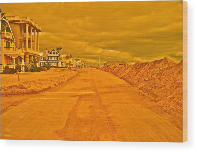 Landscape Wood Print featuring the photograph Sandy Clean Up by Joe Burns
