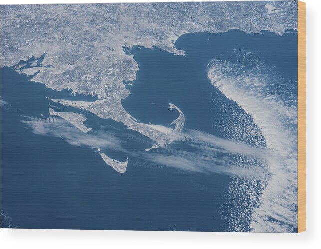Photography Wood Print featuring the photograph Satellite View Of Cape Cod Area by Panoramic Images