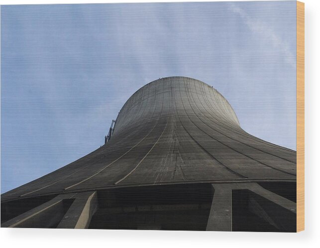 Satsop Wood Print featuring the photograph Satsop Tower by Suzanne Lorenz