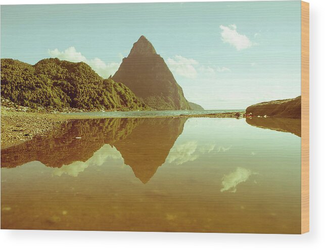 Scenics Wood Print featuring the photograph Scenic Landscape Reflection With by Jaminwell