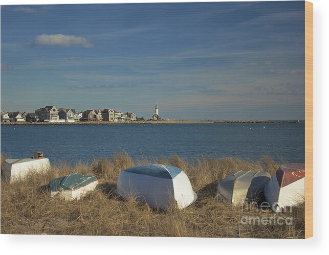 Scituate Wood Print featuring the photograph Scituate Harbor Boats by Amazing Jules