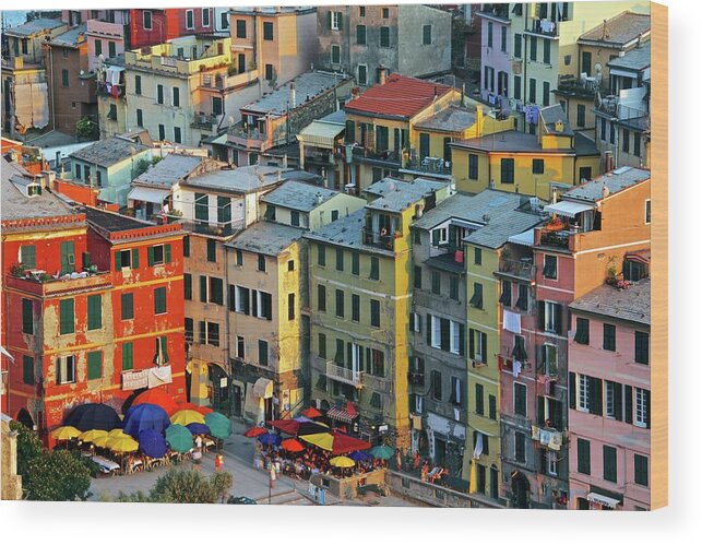 Tranquility Wood Print featuring the photograph Sea Front, Vernazza by Trevor Cole Alternative Visions Photography