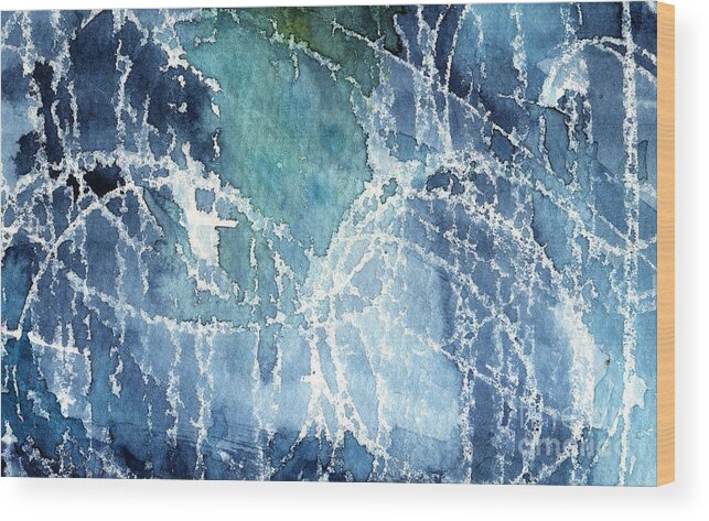 Abstract Painting Wood Print featuring the painting Sea Spray by Linda Woods