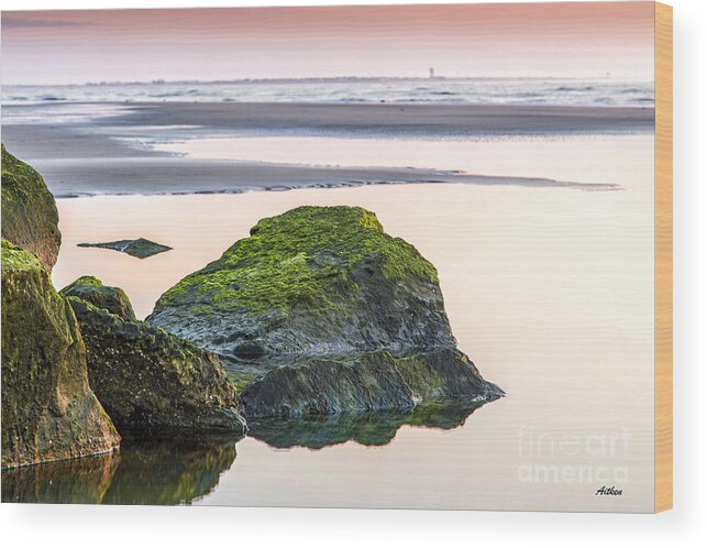 Seascape Wood Print featuring the photograph Second Street Jetty by Charles Aitken