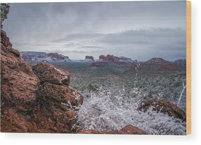 Sedona Wood Print featuring the photograph Sedona in Winter 08 by Will Wagner