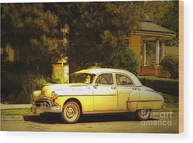 Car Wood Print featuring the photograph See the U.S.A. in Your Chevrolet by Mary Jane Armstrong
