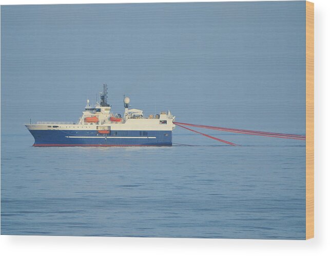 Seismic Wood Print featuring the photograph Seismic Surveying Ship by Bradford Martin