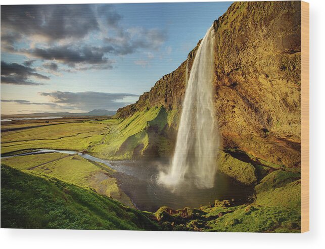 Landscape Wood Print featuring the photograph Seljalandsfoss Iceland by Peter OReilly