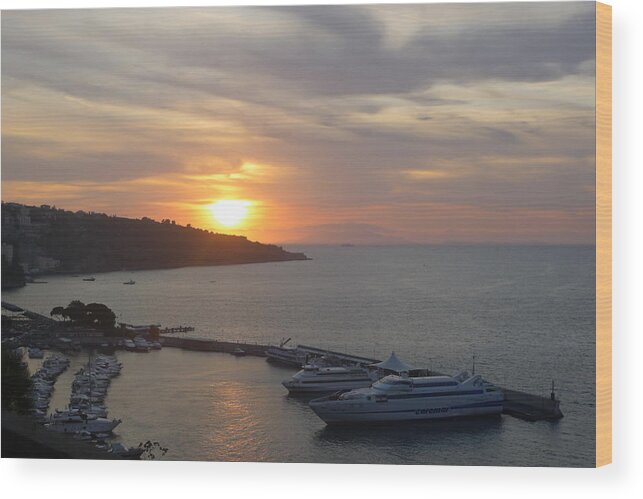  Wood Print featuring the photograph September Sunset in Sorrento by Nora Boghossian