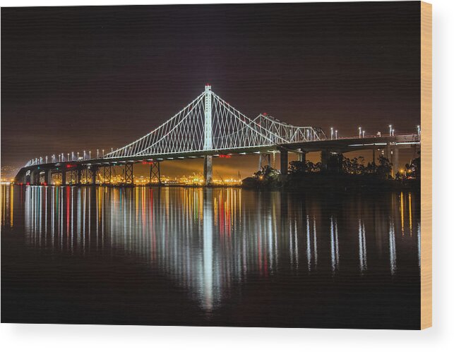 Bay Bridge Wood Print featuring the photograph SF Bay Bridge by Mike Ronnebeck