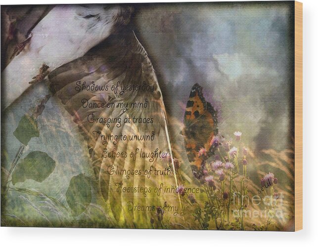 Composite Image Wood Print featuring the digital art Shadows of Yesterday by Liz Alderdice