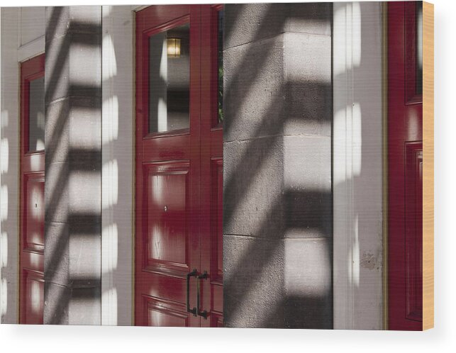 Color Wood Print featuring the photograph Shadows on concert hall by Arkady Kunysz