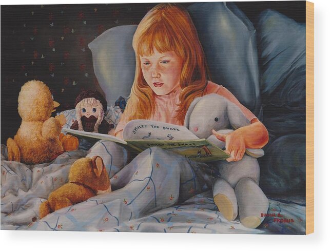 Child Wood Print featuring the painting Shaina's Friends by Duane R Probus