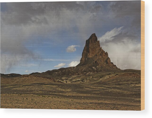 Shiprock Wood Print featuring the photograph Shiprock 2 by Jonathan Davison