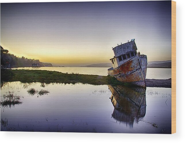 Bay Wood Print featuring the photograph Shipwrecked by Don Hoekwater Photography