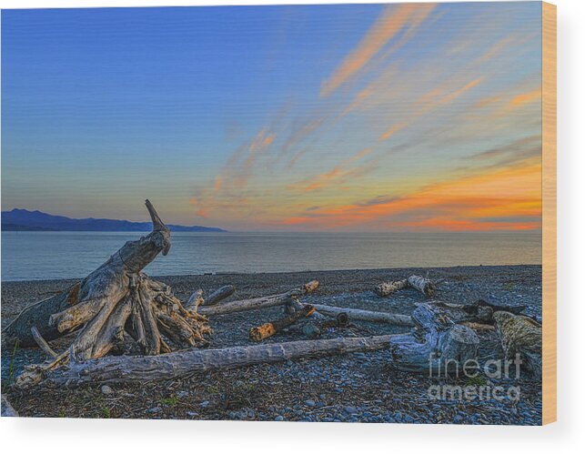 Shoreline Wood Print featuring the photograph Shoreline on Homer Spit Alaska by Dan Friend