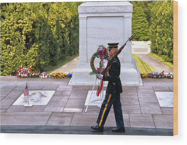 Tomb Of The Unknown Soldier Wood Print featuring the photograph Silence Sings by Mitch Cat