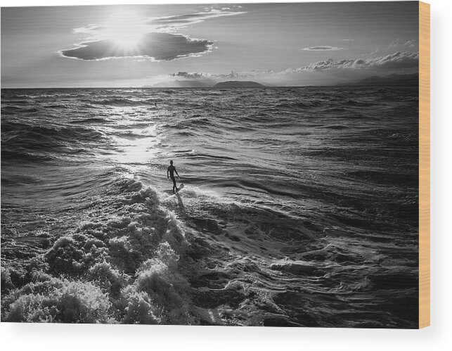 Summer Wood Print featuring the photograph Silver Surfer IIi by Lorenzo Bianchini