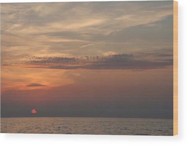 Sunset Wood Print featuring the photograph Lake Erie Sunset by Valerie Collins