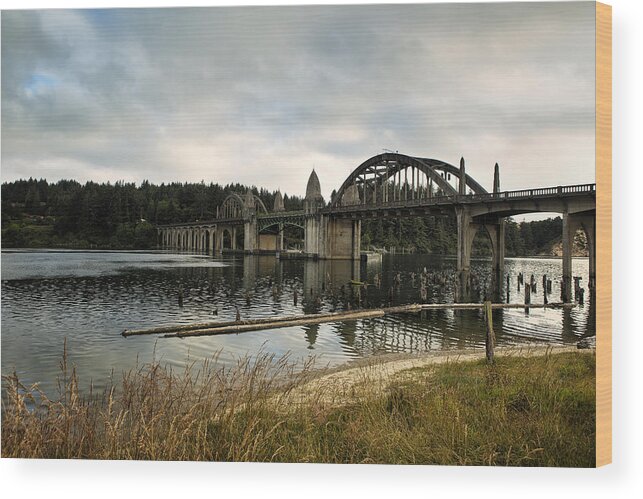 Siuslaw Bridge Wood Print featuring the photograph Siuslaw River Bridge by Belinda Greb