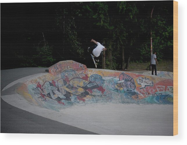 Whistler Canada Wood Print featuring the photograph Skateboard Park-Whistler Canada by Frank Feliciano