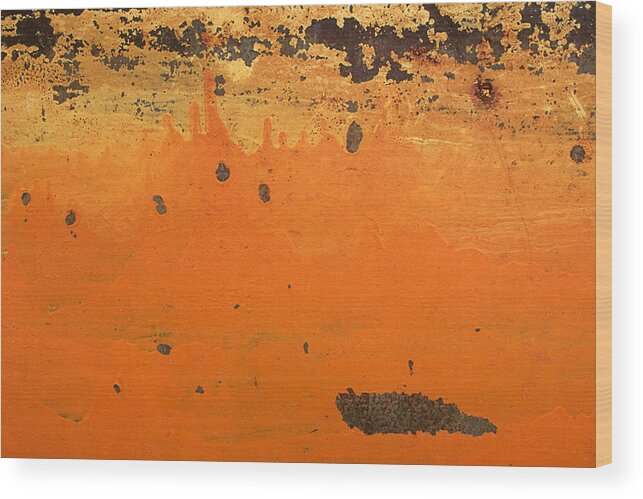 Abstract Wood Print featuring the photograph SKC 1505 Peeled Paint by Sunil Kapadia