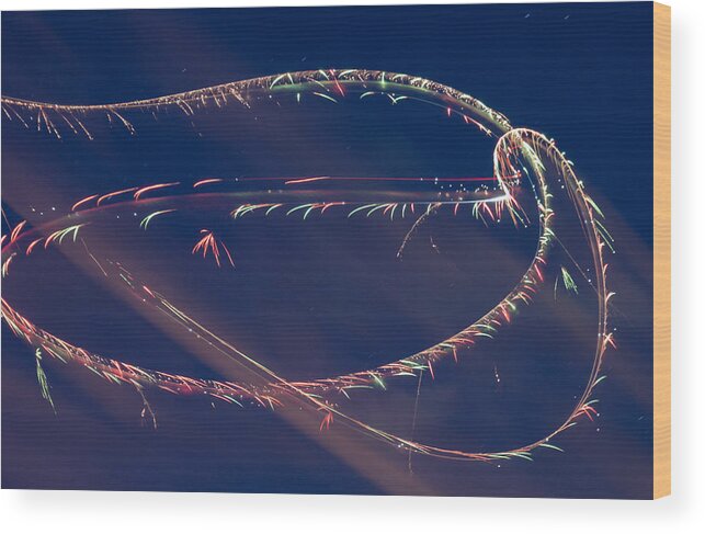 Bill Pevlor Wood Print featuring the photograph Sky Light Trails by Bill Pevlor