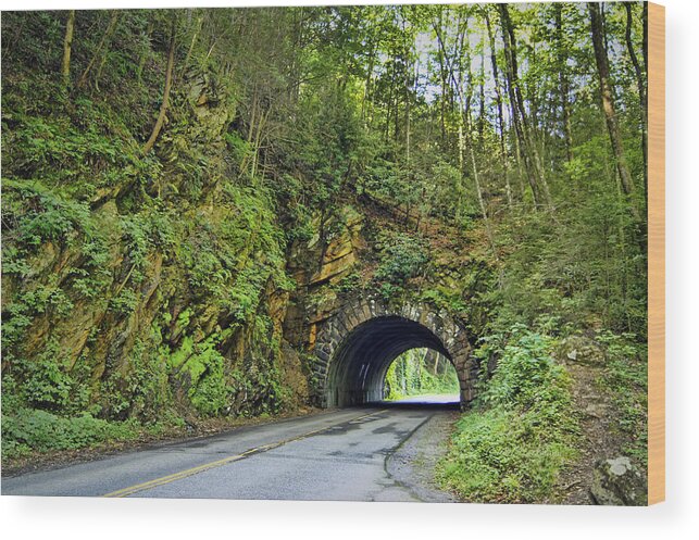 Tunnel Wood Print featuring the photograph Smoky Mountain Tunnel by Cricket Hackmann
