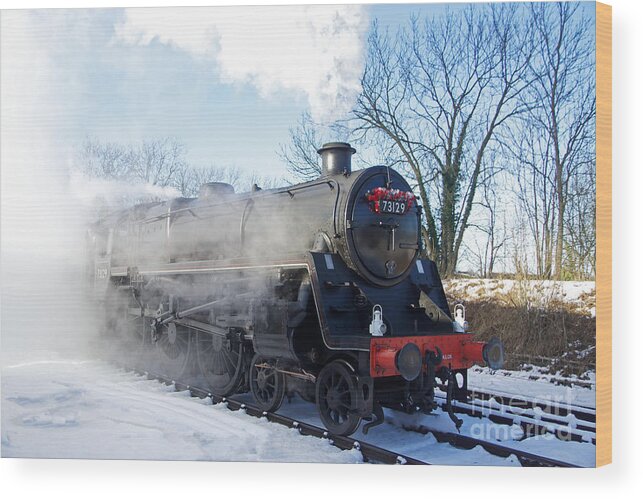 73129 Wood Print featuring the photograph Snow and Steam by David Birchall