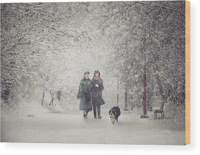 Mood Wood Print featuring the photograph Snow Storm Charm by Stanislav Hricko