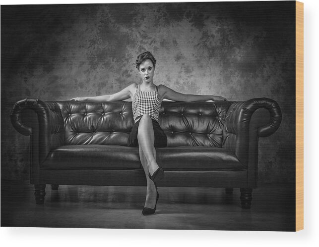 Sofa Wood Print featuring the photograph Sofa Kicking by Luc Stalmans