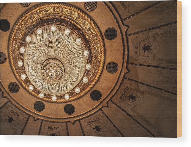Montevideo Wood Print featuring the photograph Solis Theater Ceiling by Jess Kraft