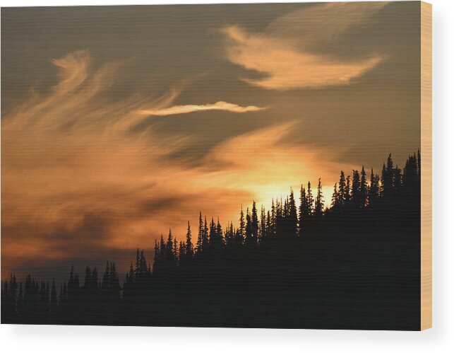 Clouds Wood Print featuring the photograph Solstice on Hurricane Hill by Ronda Broatch